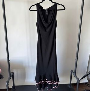 black and pink dress
